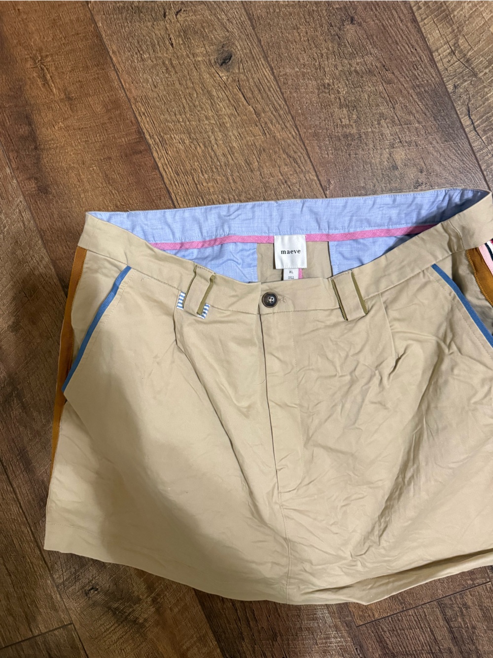 Maeve Beige Mini Skirt XL